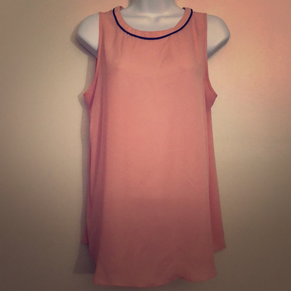 LOFT Pink and Navy Tank